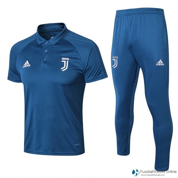 Juventus Polo Komplett Set 2017-18 Blau Fussballtrikots Günstig